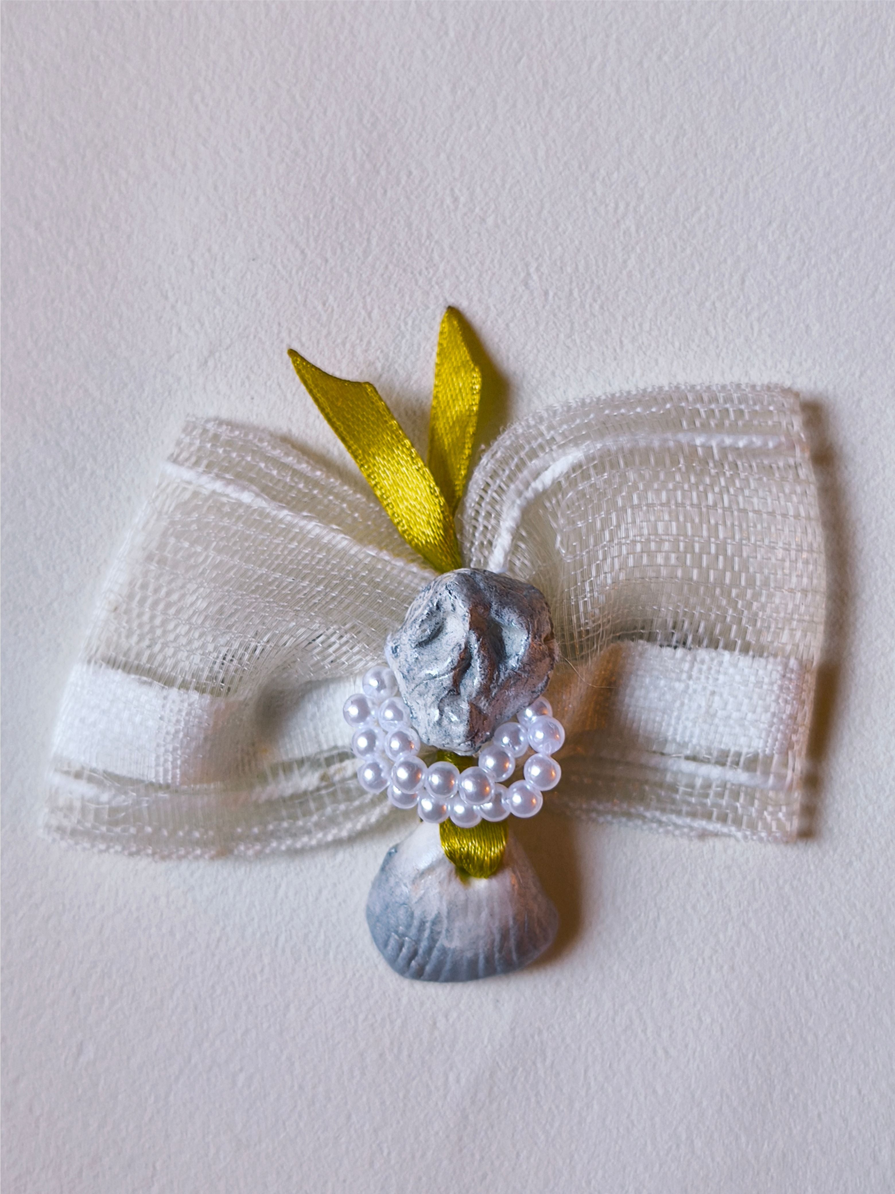 Collection "Madame is... In love In Palavas " / Crâne et Coquillage / Ruban Blanc Nylon