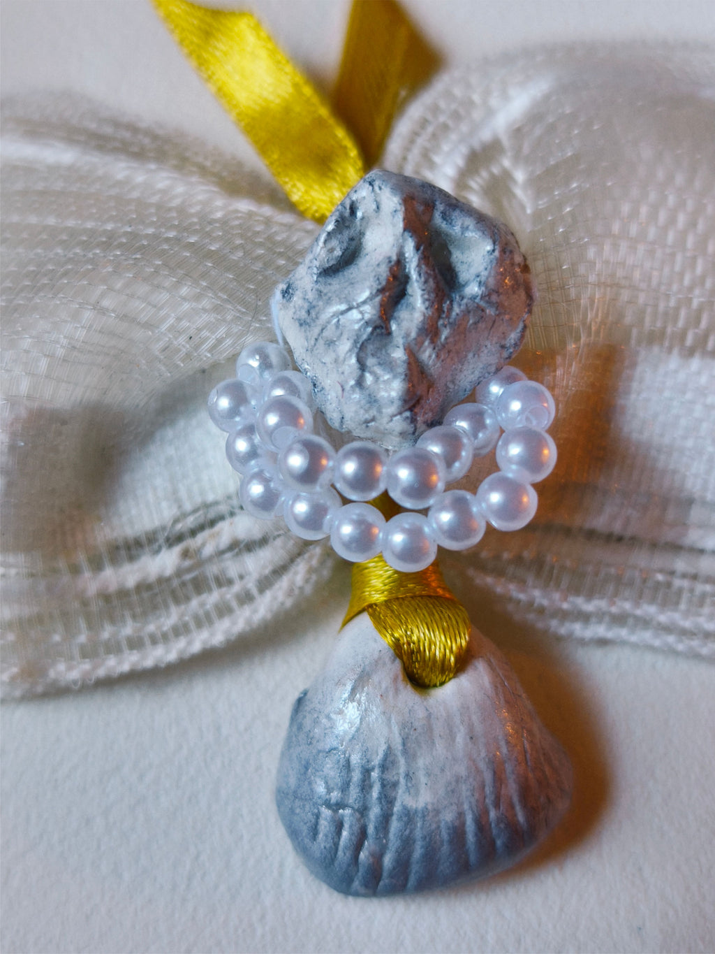 Collection "Madame is... In love In Palavas " / Crâne et Coquillage / Ruban Blanc Nylon