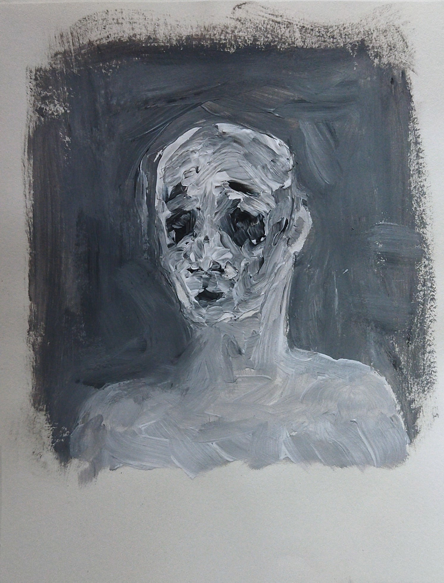 Petite étude sur papier / Acrylique Noir et Blanc #3